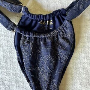 Skatie Navy Swimsuit with Metallic Details